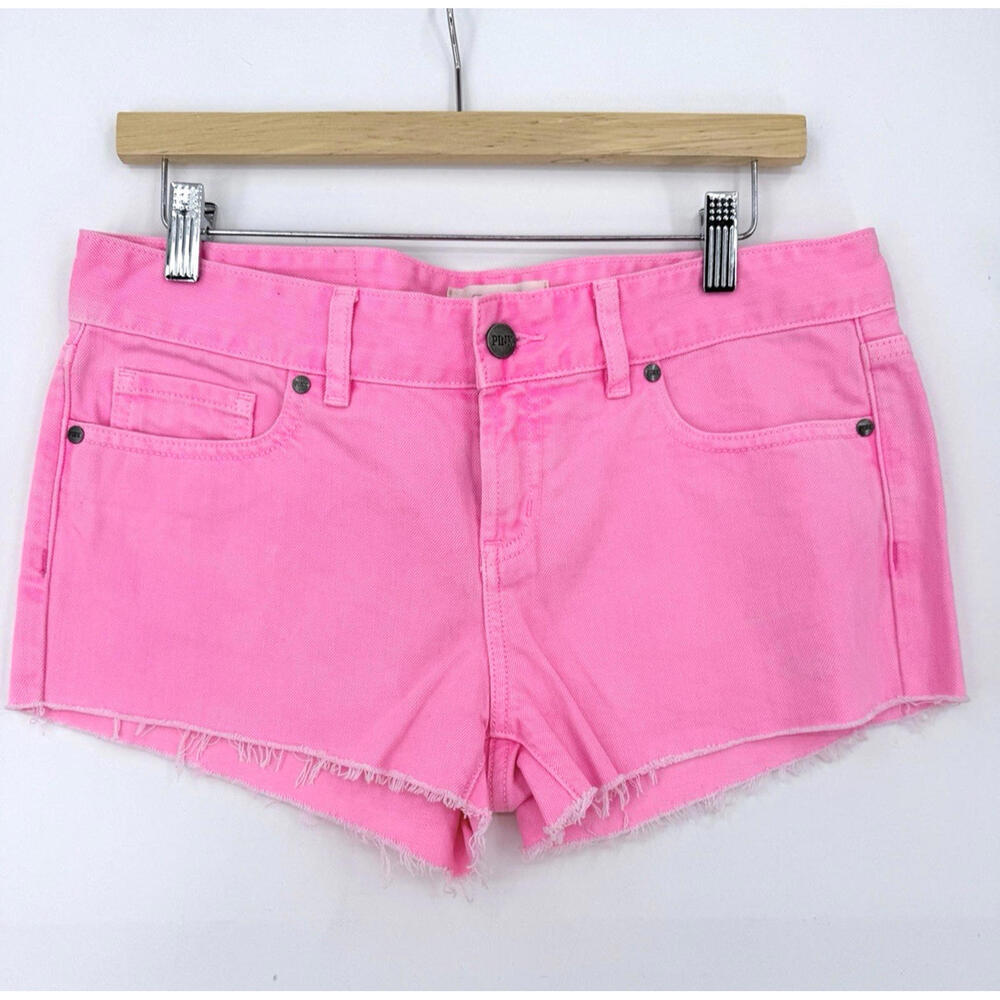 SOLD VICTORIAS SECRET Y2K Barbie Hot Pink DENIM CHEEKY CUT OFF SHORTS SIZE 6